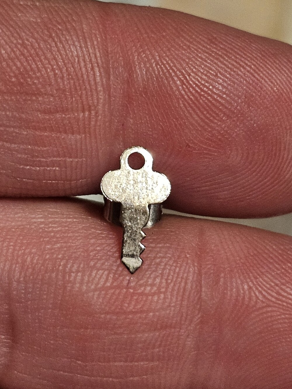 Vintage Sterling Silver Key Earring Stud